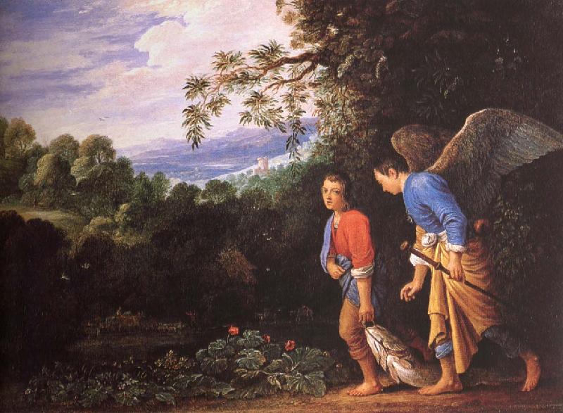 Adam Elsheimer Tobias and arkeangeln Rafael atervander with the fish